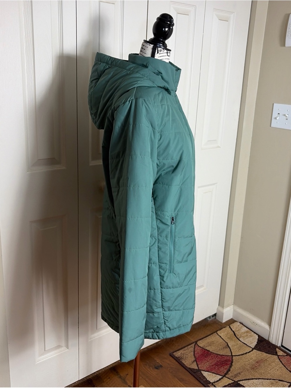 The North Face Green Puffer Hooded Tamburello Jacket - Women's Size Large - Picture 6 of 16